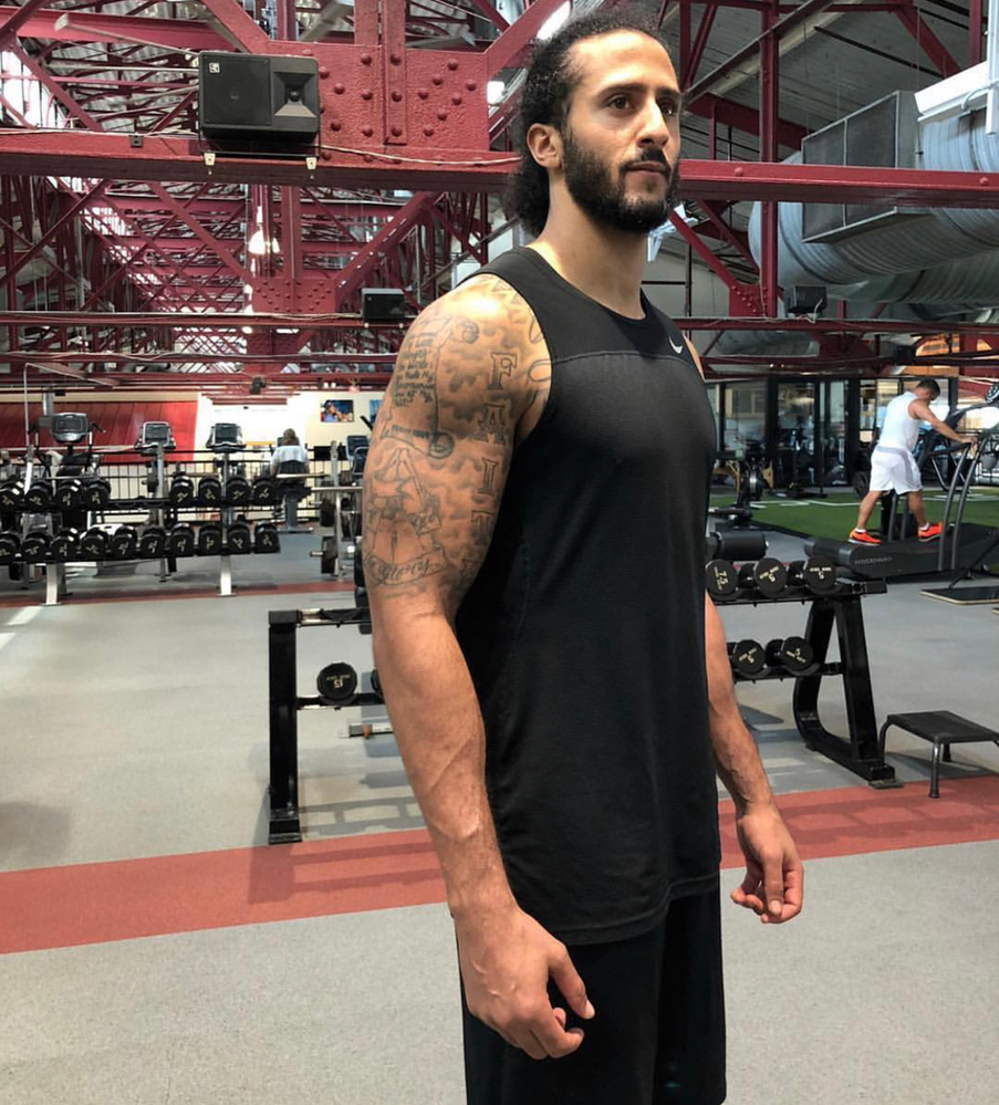 In 2019 most were still standing with Colin Kaepernick, including Lebron James. Photo credit: Keapernick7 IG