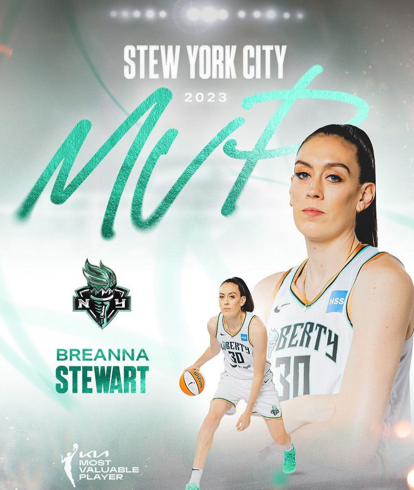 For the second time in her career Stewie has won MVP with the NY Liberty! Photo: NY Liberty Instagram