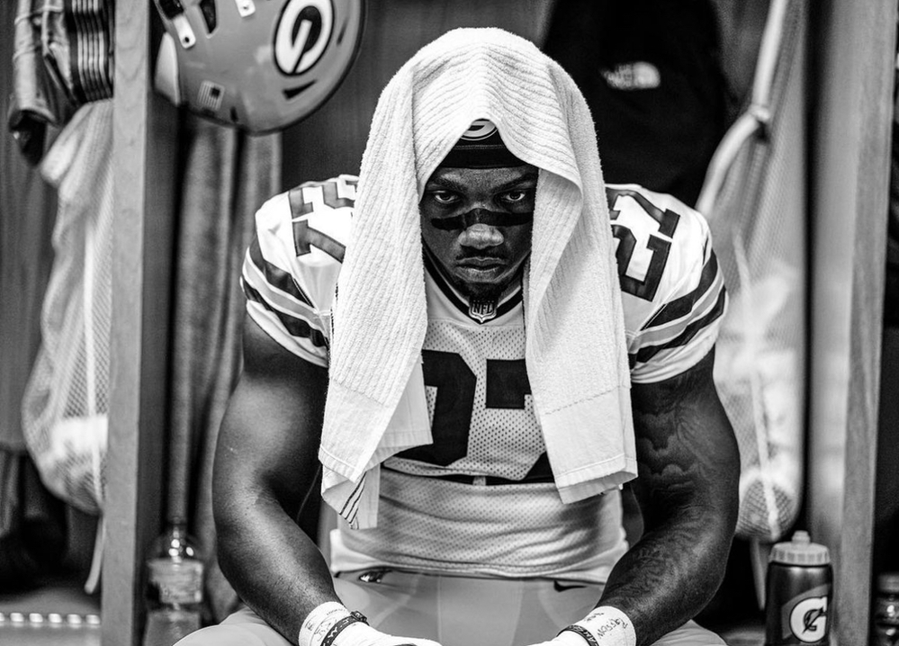 Patrick Taylor is getting his opportunity to shine, due to an injury to Aaron Jones. Photo Credit: Patrick Taylor Instagram 