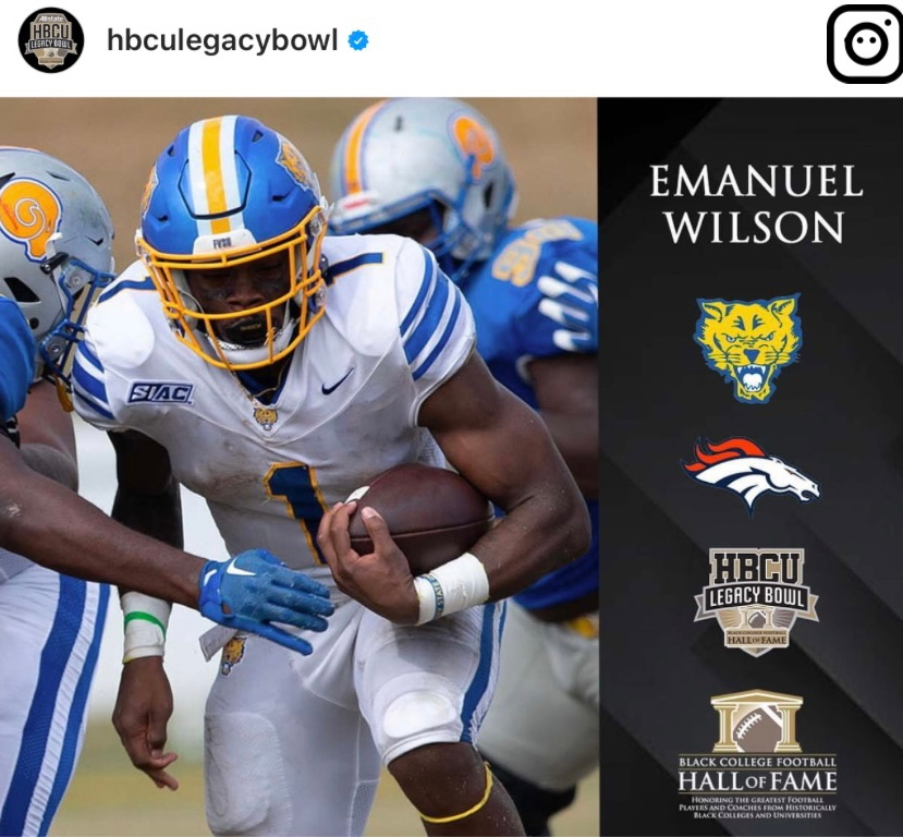 Emanuel Wilson made the most of his opportunities to impress NFL talent evaluators in the HBCU Legacy Bowl and debuted for the Packers in week 2. Photo Credit: HBCU Legacy Bowl IG 