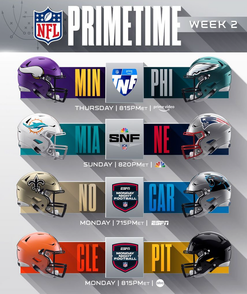 Primetime Game Schedule | Photo: NFL Instagram