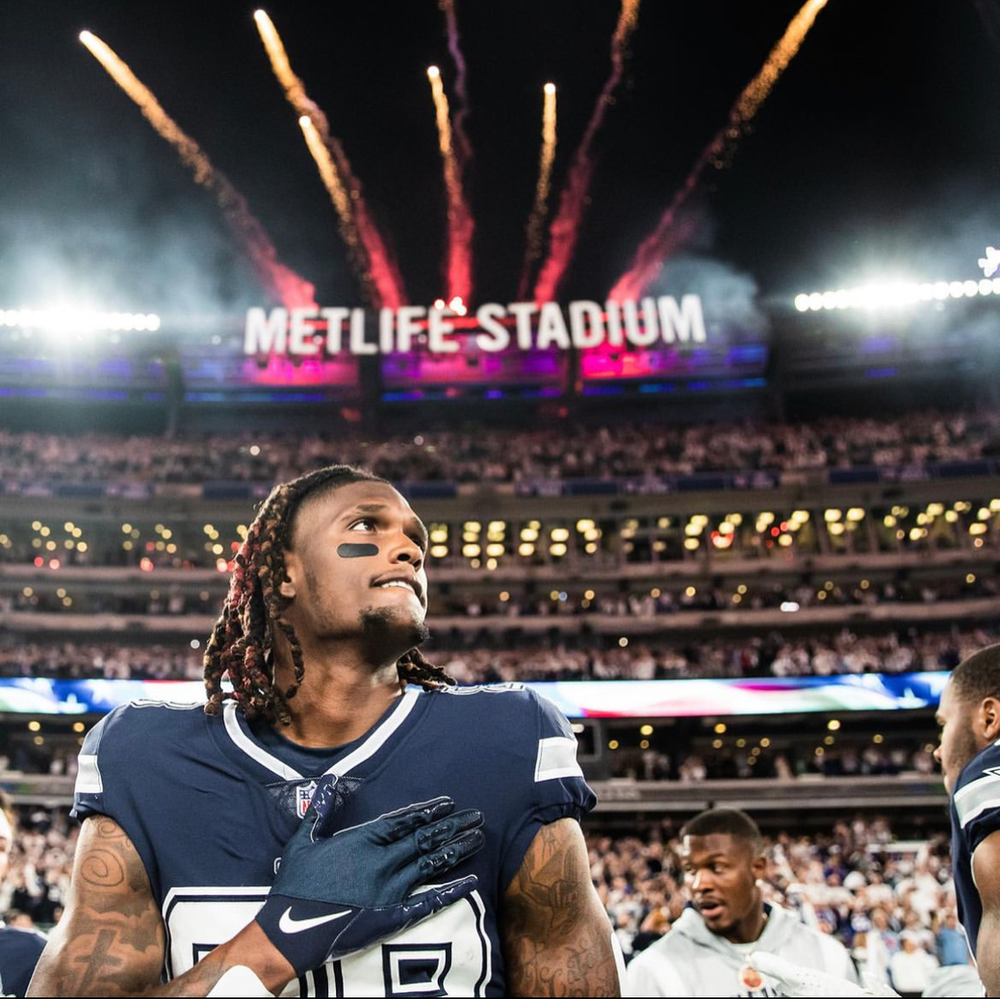 WR CeeDee Lamb captured at MetLife Stadium where the Cowboys have often dominated. Photo @dallascowboys