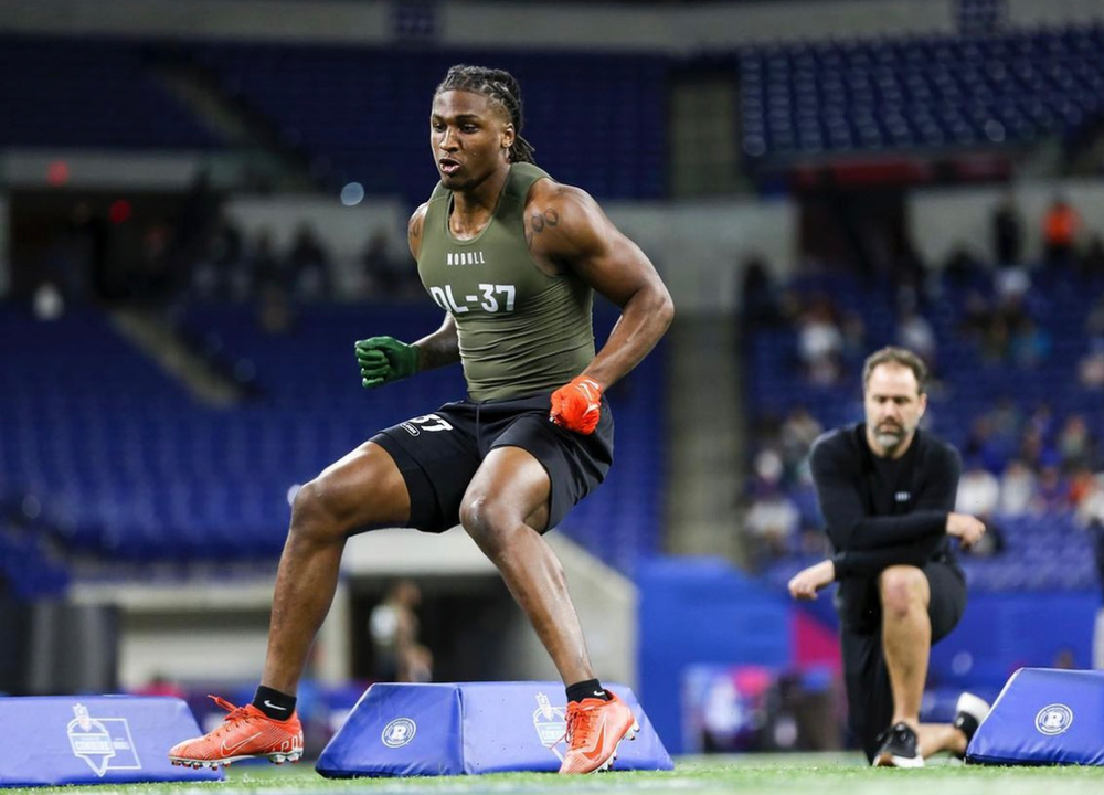 Isaiah Land had an impressive showing at the combine and Senior Bowl. Photo credit: @31.zay IG 