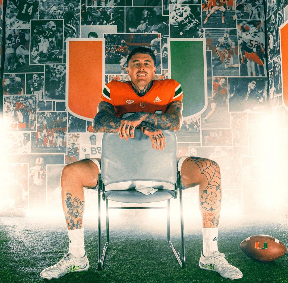 Lou Hedley at the University of Miami. Photo Credit: @louhedley94 IG