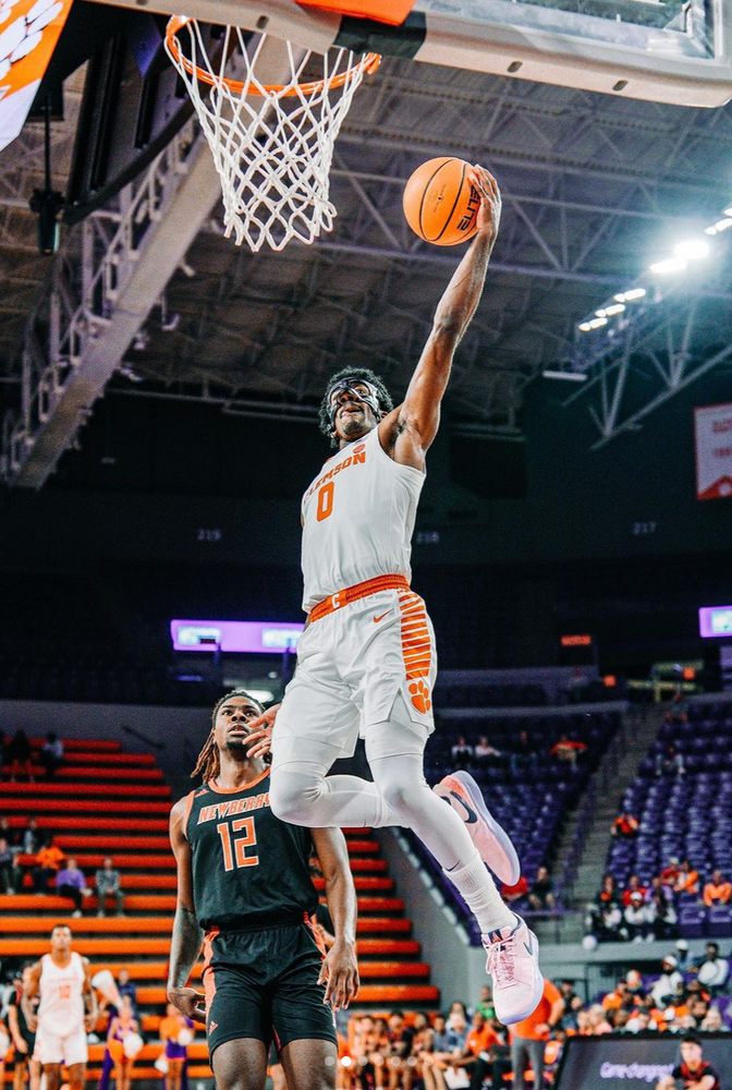 Josh Beadle had an impressive night, scoring 9 points and being 3 for 6 in FG. Photo: Clemson MBB Instagram 