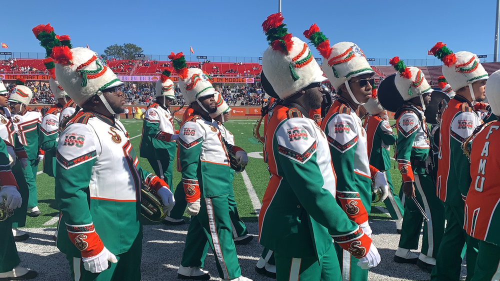 FAMU Marching Band gets ready to perform at the SeniorBowl  