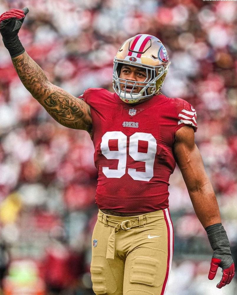 The 49ers reunite Nick Bosa with his former teammate in Young. Photo: Niner Gang Instagram