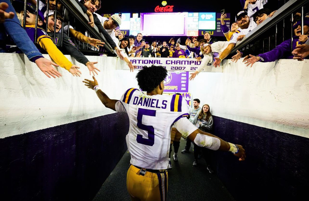 Jayden Daniel made himself a LSU legend, produced over 600 yards of total offensive versus Florida. Photo Credit: thatkidjayden IG 